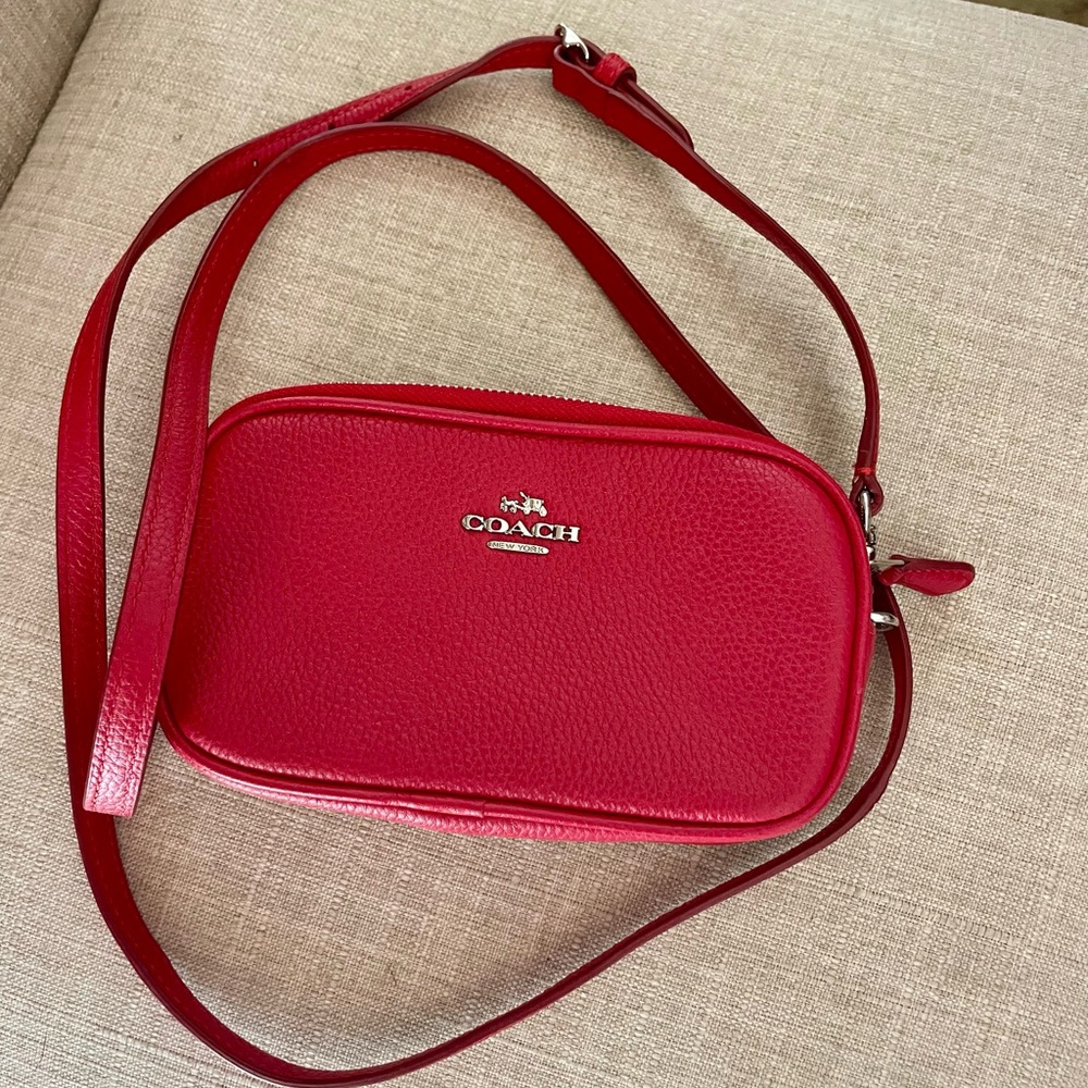Red Coach mini crossbody Jamie camera bag - barely used